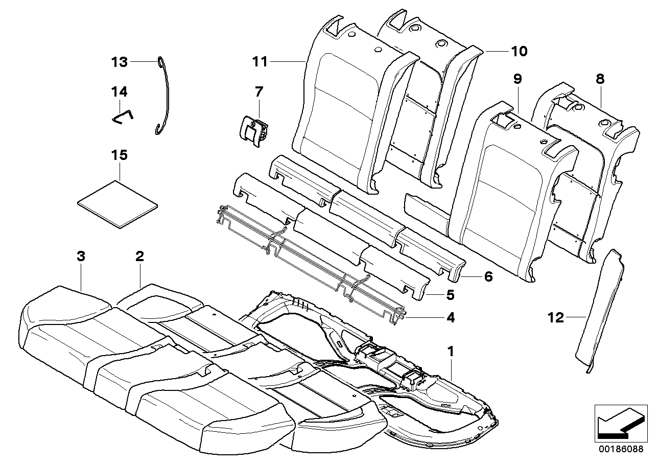 Genuine BMW 52207022213 E61 Cover Isofix BEIGE Inc. 530xd 530i