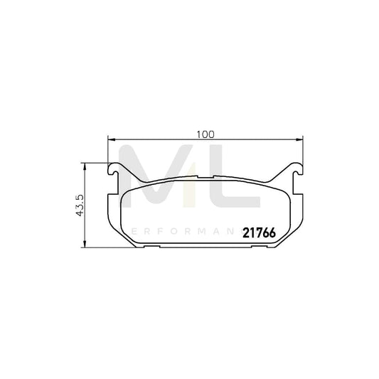 Hella 8DB 355 016-711 Brake Pad Set Not Prepared For Wear Indicator, With Accessories | ML Performance Car Parts