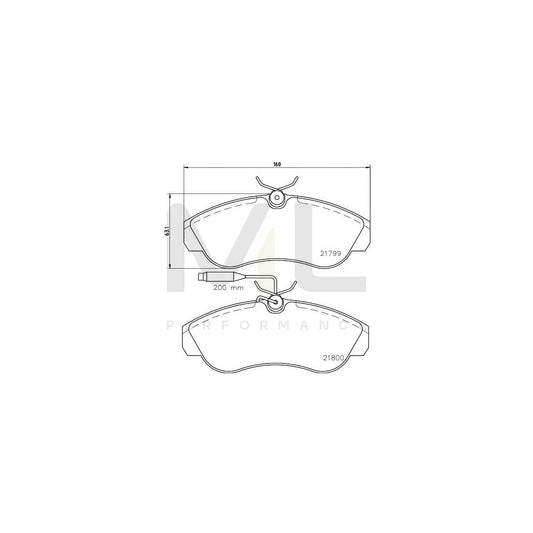 Hella 8DB 355 018-151 Brake Pad Set With Integrated Wear Warning Contact, With Brake Caliper Screws | ML Performance Car Parts