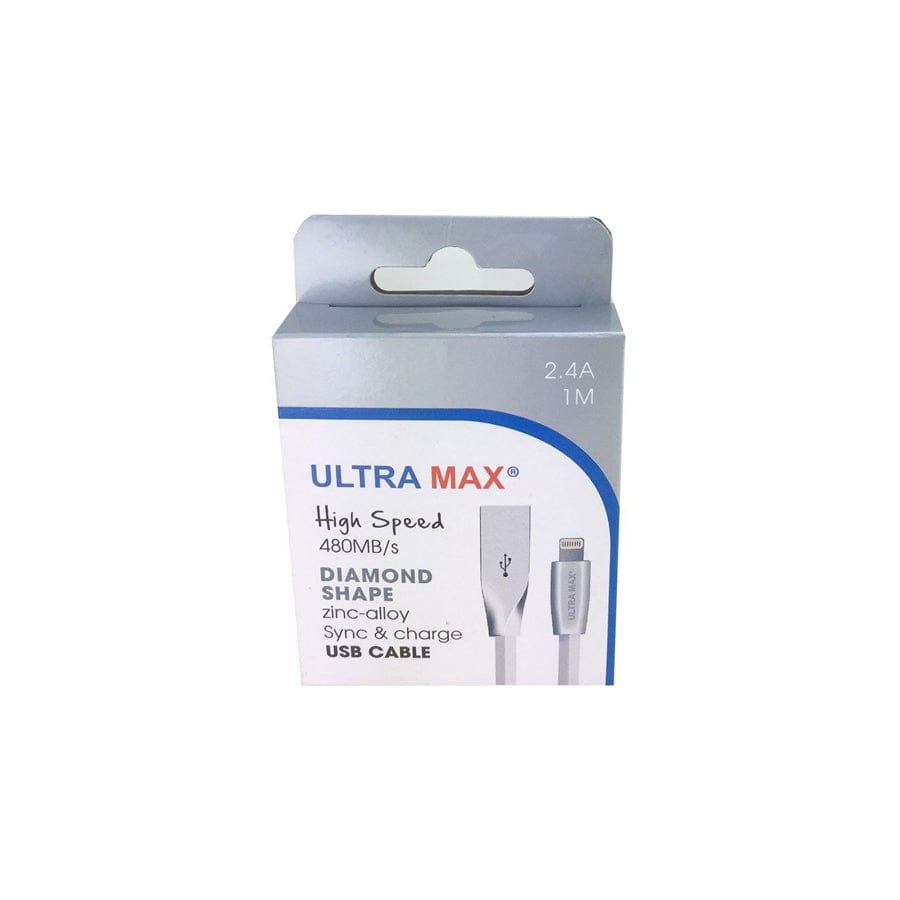 Ultramax USB Lightning Cable. Diamond shape 2.4A | ML Performance Battery and Electrical Accessories
