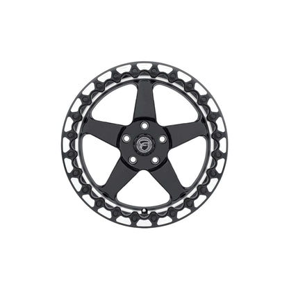 Forgestar F00170022P45 17x10 D5 Beadlock Standard 5x120 ET45 BS7.3 Gloss Black Machined Drag Racing Wheel