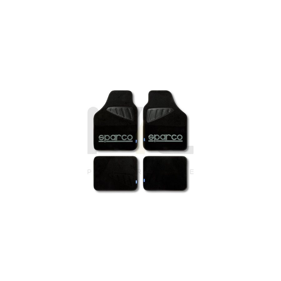 SPARCO SPC1902 Floor mat set Latex, Polyester, PVC, Front and Rear, Black, Grey | ML Performance Car Parts