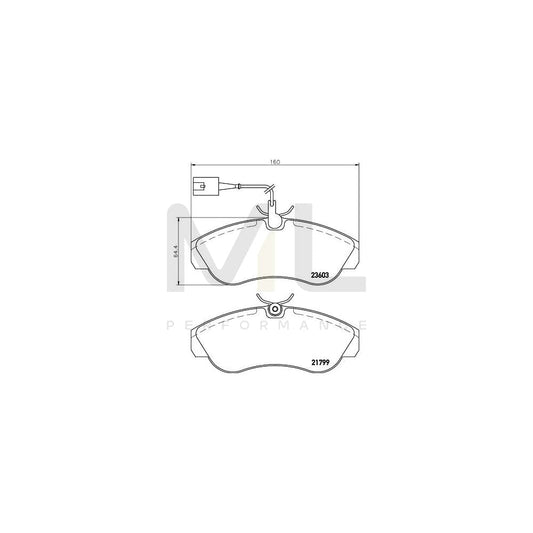 Hella 8DB 355 018-791 Brake Pad Set With Integrated Wear Warning Contact, With Brake Caliper Screws | ML Performance Car Parts