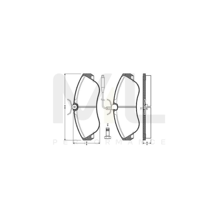 Bosch 0986Tb2029 Brake Pad Set Incl. Wear Warning Contact, With Bolts, With Accessories | ML Performance Car Parts
