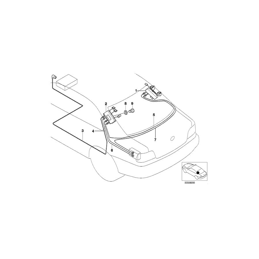 Genuine BMW 65258360720 E39 Antenna Cable Diversity 3840MM (Inc. 540i, 520i & 535i) | ML Performance EU Car Parts