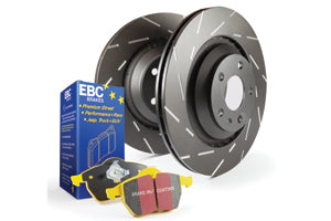 EBC Audi Seat Skoda Volkswagen Yellowstuff 4000 Series Front Sport Brake Pads & USR Slotted Discs Kit - ATE Caliper  (8S TT, 5F Leon, 3V Superb & MK2 Tiguan) | ML Performance UK