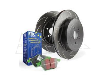 EBC Audi Skoda Volkswagen Greenstuff 2000 Series Front Sport Brake Pads & BSD Series Sport Discs Kit - ATE Caliper (8P A3, 3T Superb, MK6 Golf GTI & B6 Passat)
